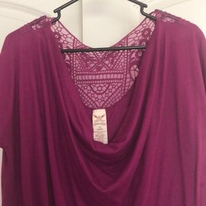 Faded Glory Tops - Faded Glory cowl neck lace back blouse Faded Glory Tops - Faded Glory cowl neck lace back blouse